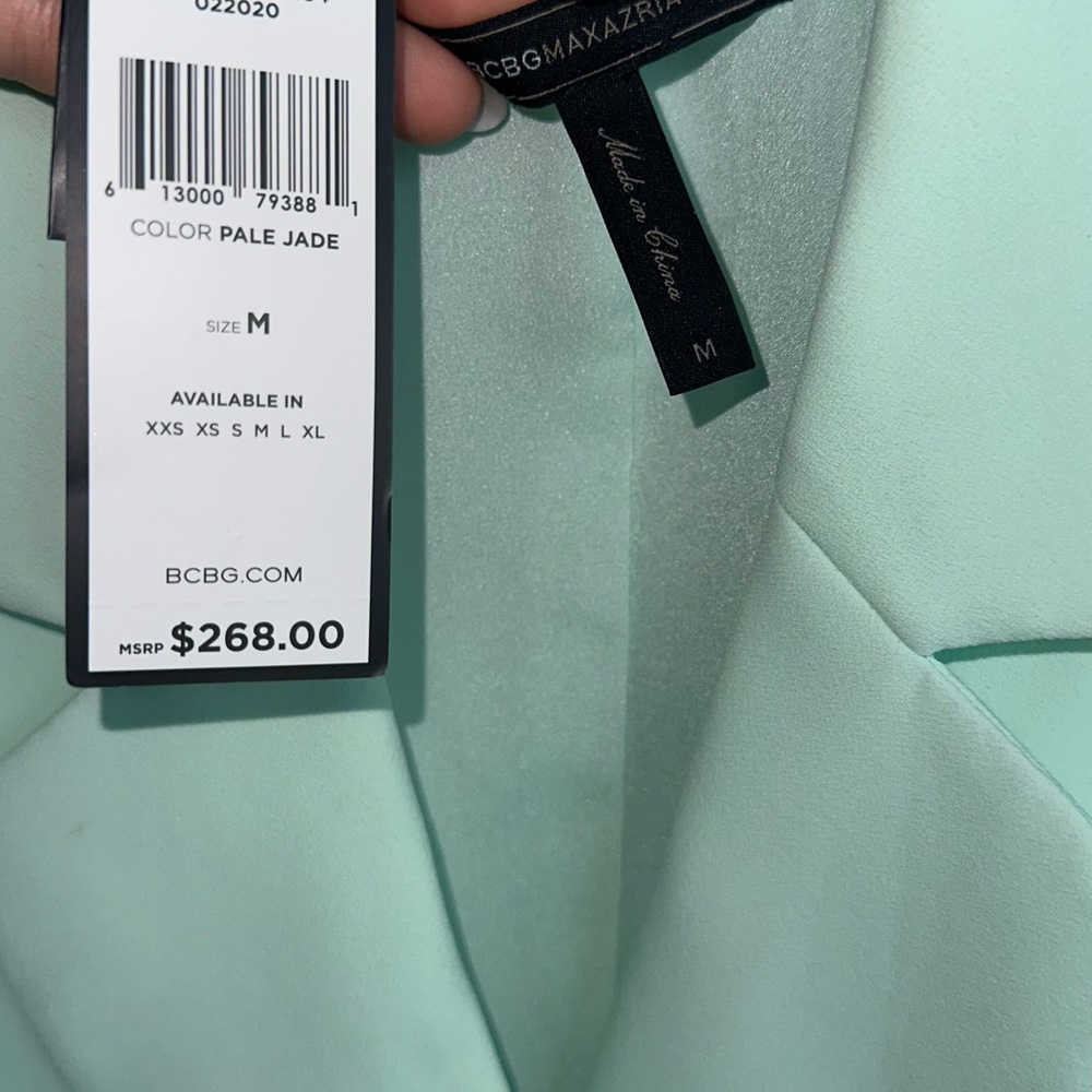 BCBG Light Green Double-Breasted Blazer - Picture 3 of 6